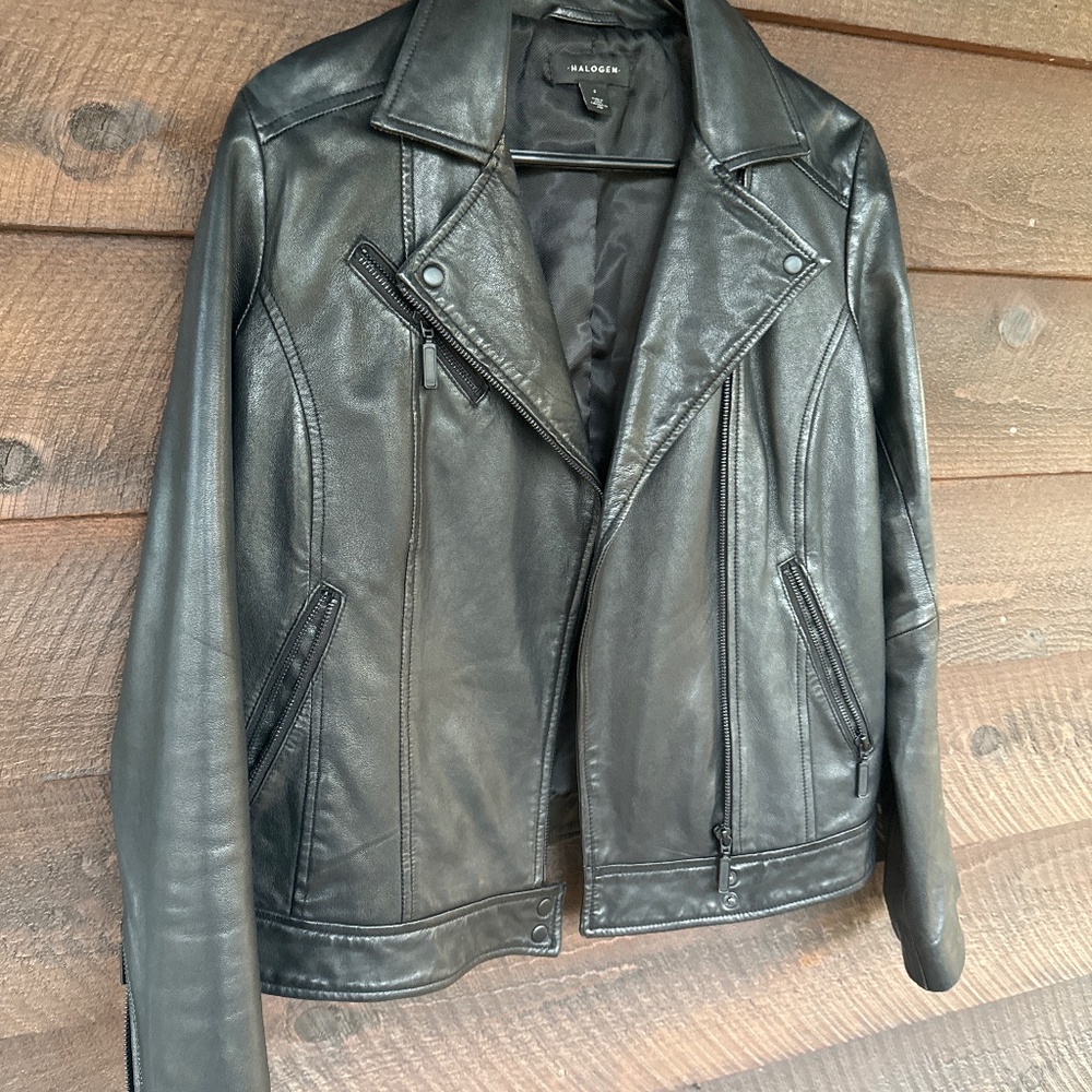 Black Leather Jacket Halogen